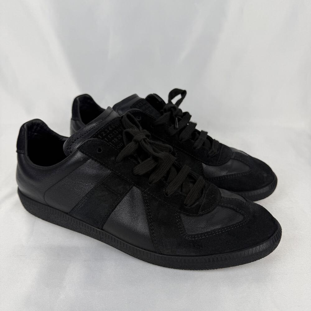 Maison Margiela GAT Low Top Sneakers Black Leather Suede Made in Italy 43
